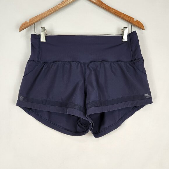 Lululemon Speed Up Shorts Women's 8 Dark Blue Running Athletic Lined Pocket - Picture 1 of 5